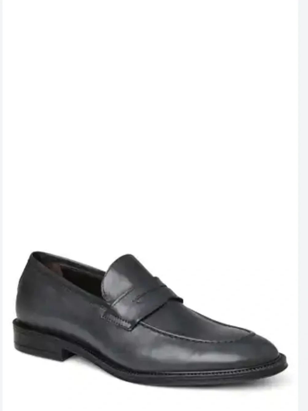 Bruno Magli Black Leather Penny Loafers